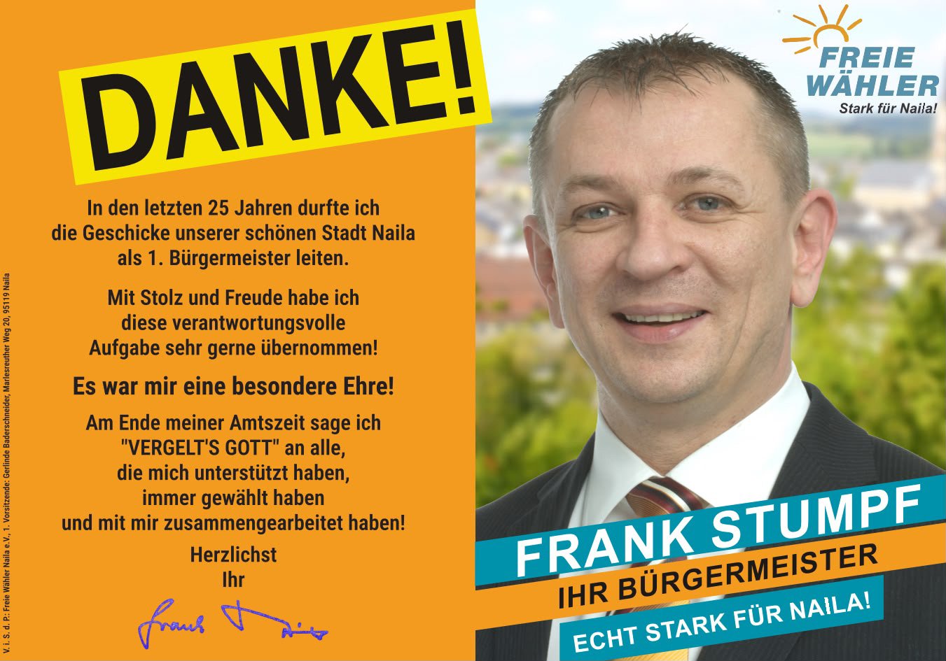 Frank Stumpf verabschiedet: 25 Jahre Bügermeister für Naila